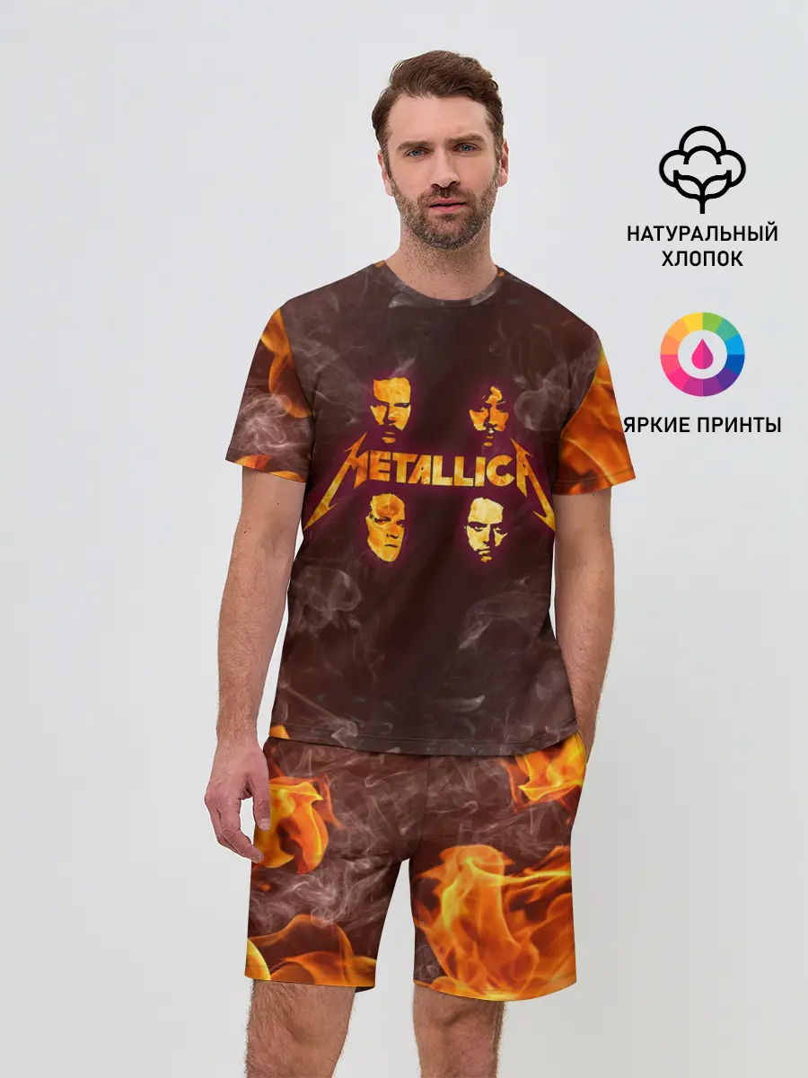 Мужской костюм с шортами / Metallica | Fire Rock