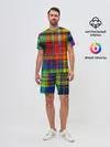 Мужской костюм с шортами / Радужная сетка