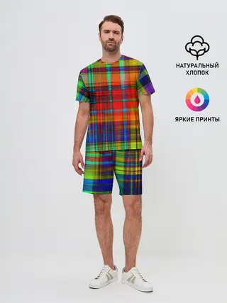 Мужской костюм с шортами / Радужная сетка