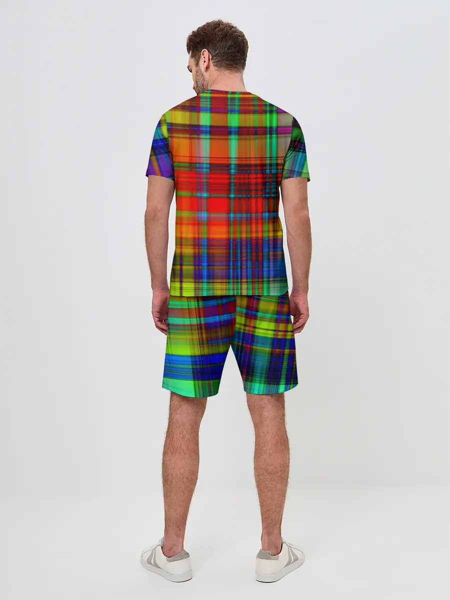 Мужской костюм с шортами / Неоновая сетка