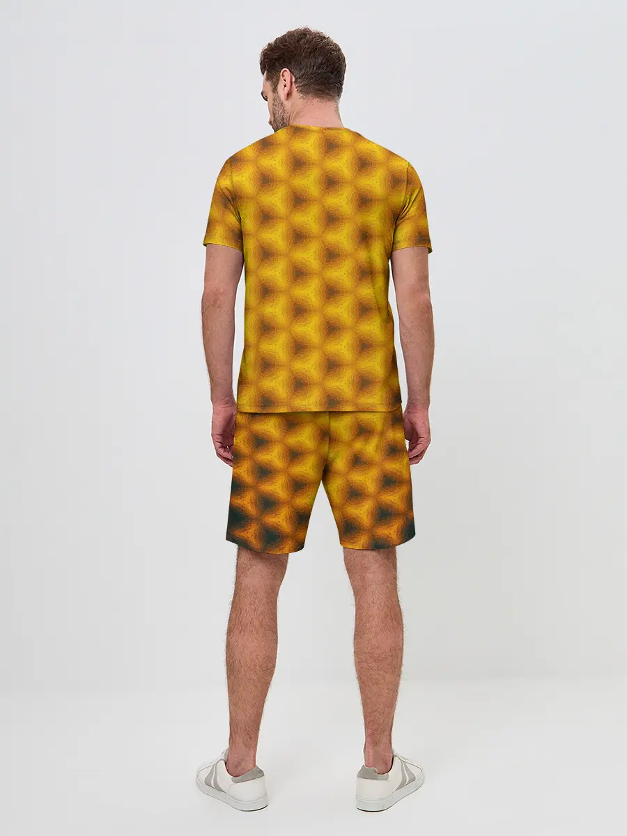 Мужской костюм с шортами / Синие соты