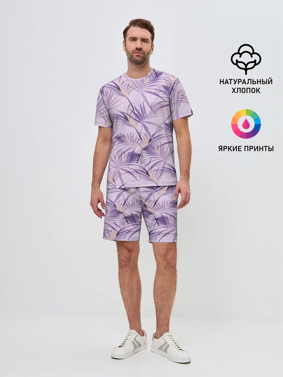 Мужской костюм с шортами / Листья