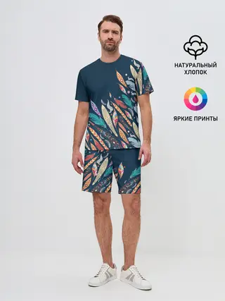 Мужской костюм с шортами / Перья