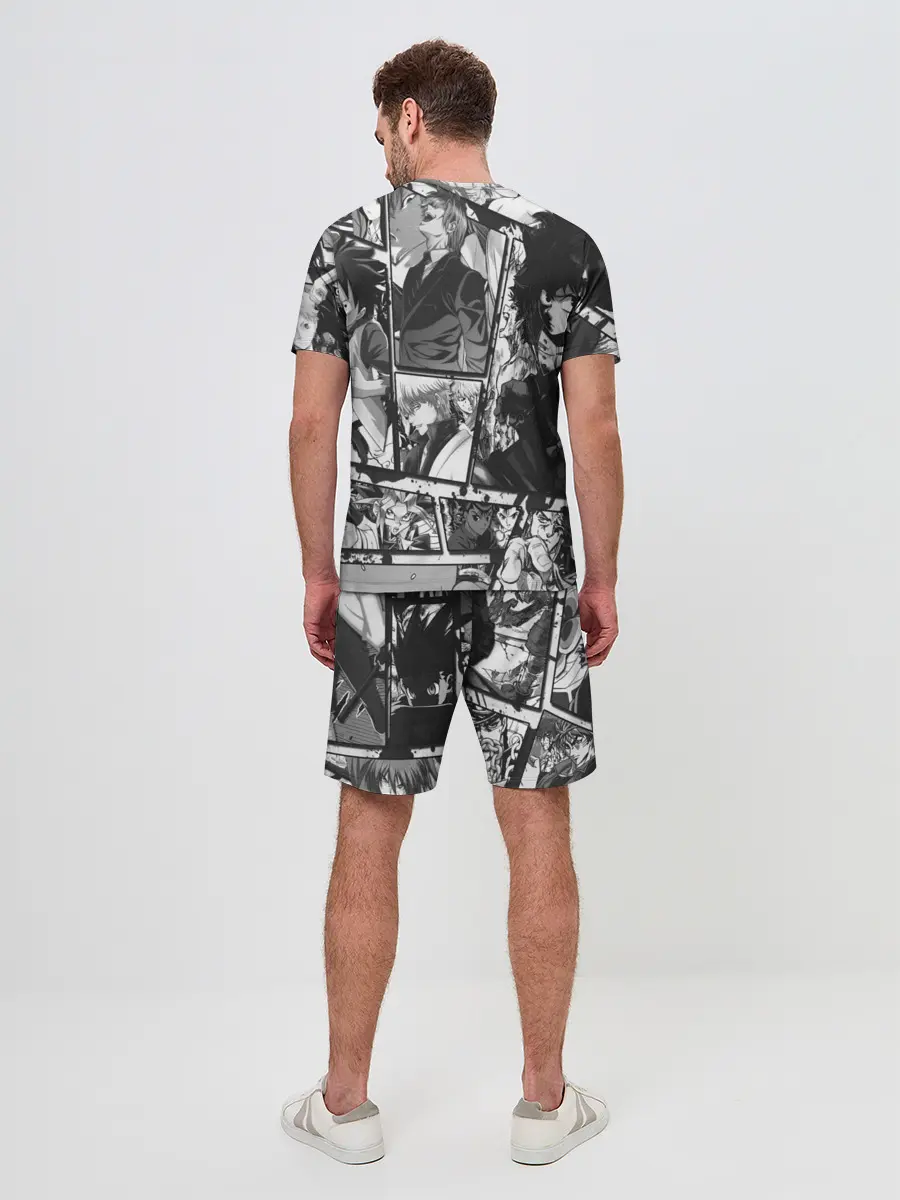 Мужской костюм с шортами / EPIC MAIN ANIME CHARACTERS 3D! monochome