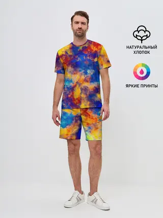 Мужской костюм с шортами / Огненно-синий полутон