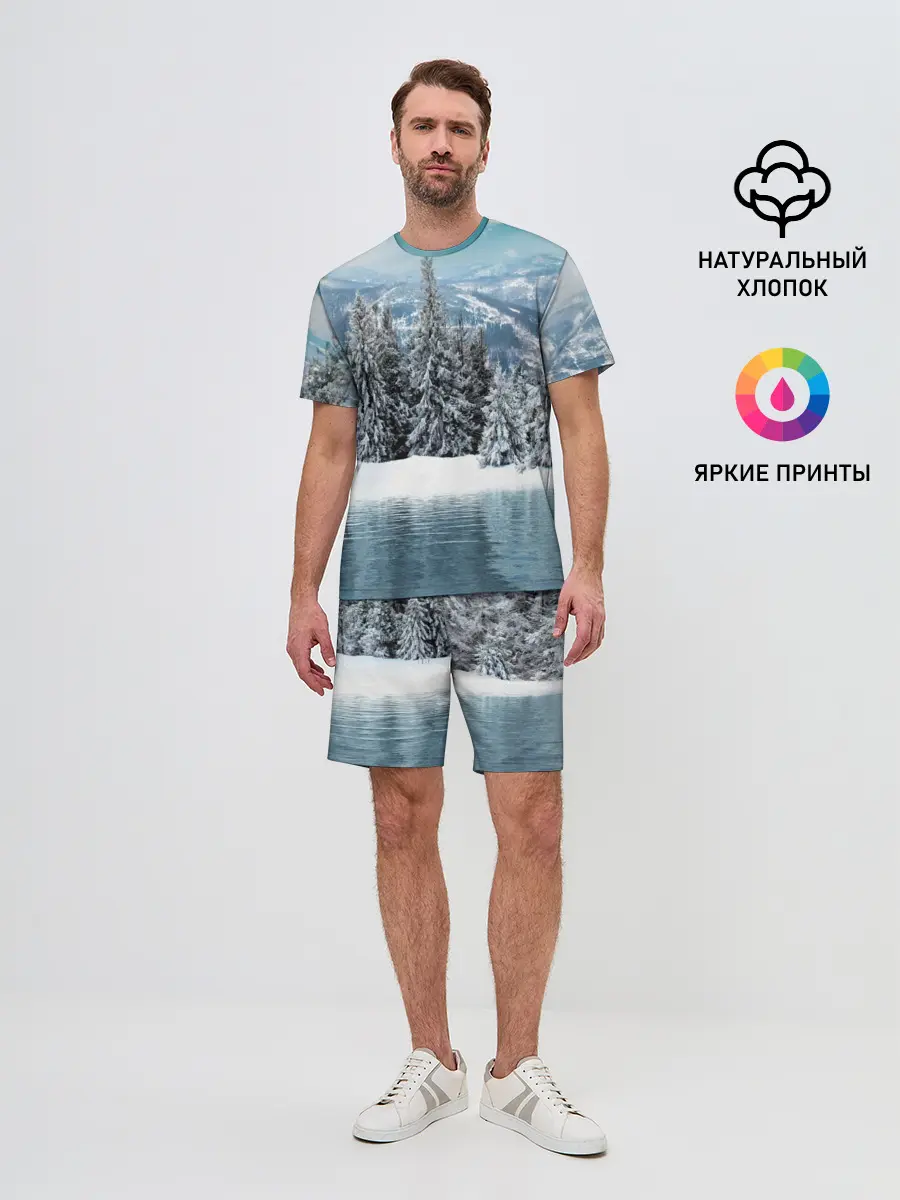 Мужской костюм с шортами / Зимний лес