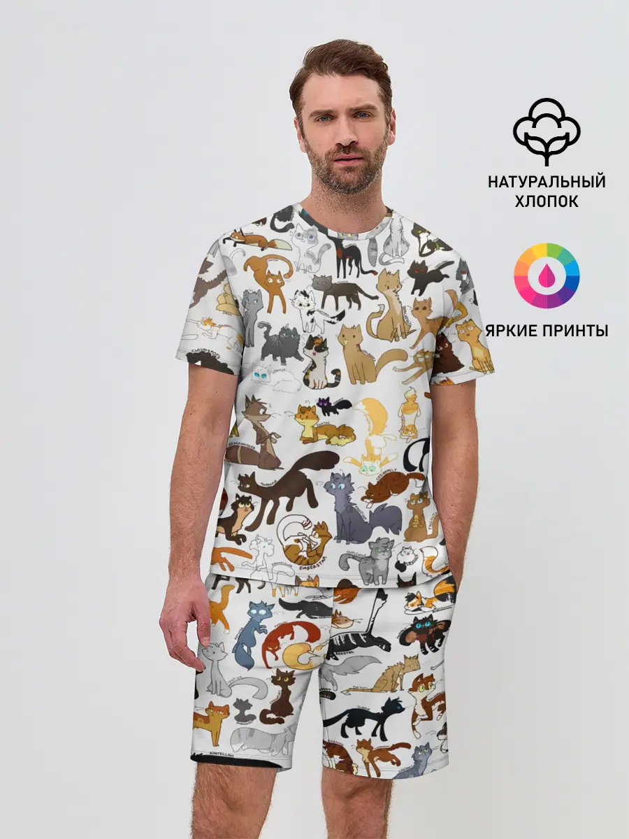 Мужской костюм с шортами / Котоколлаж 01