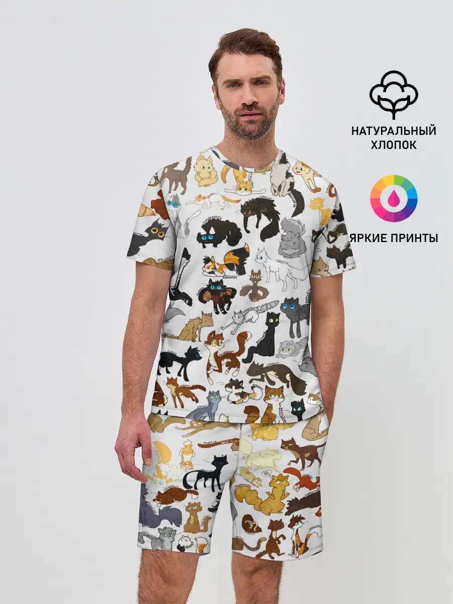 Мужской костюм с шортами / Котоколлаж 03