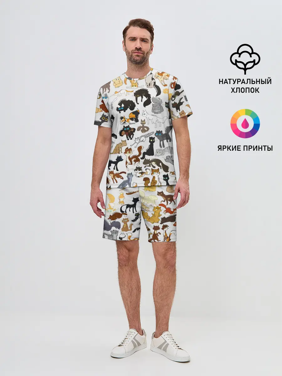 Мужской костюм с шортами / Котоколлаж 03