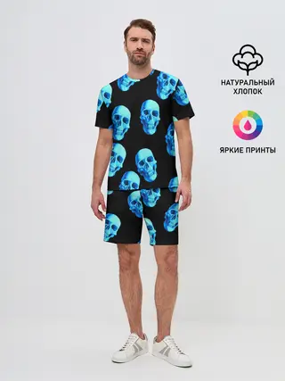 Мужской костюм с шортами / Черепа стиль
