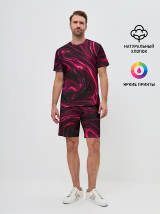 Мужской костюм с шортами / Abstract Fluid