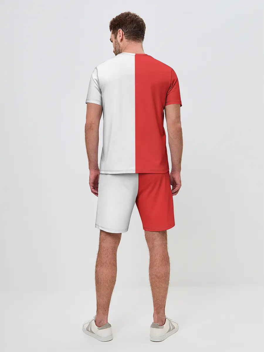 Мужской костюм с шортами / Красно-белая форма
