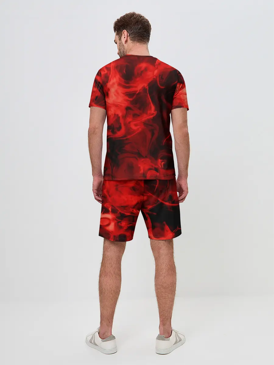 Мужской костюм с шортами / Красный дым
