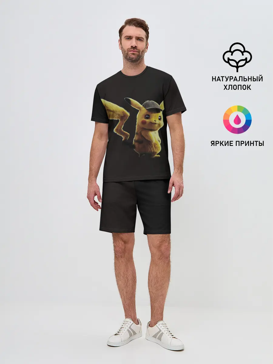 Мужской костюм с шортами / Детектив Пикачу