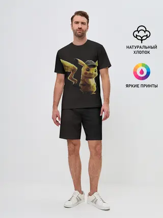 Мужской костюм с шортами / Детектив Пикачу