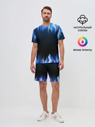 Мужской костюм с шортами / Синий Огонь