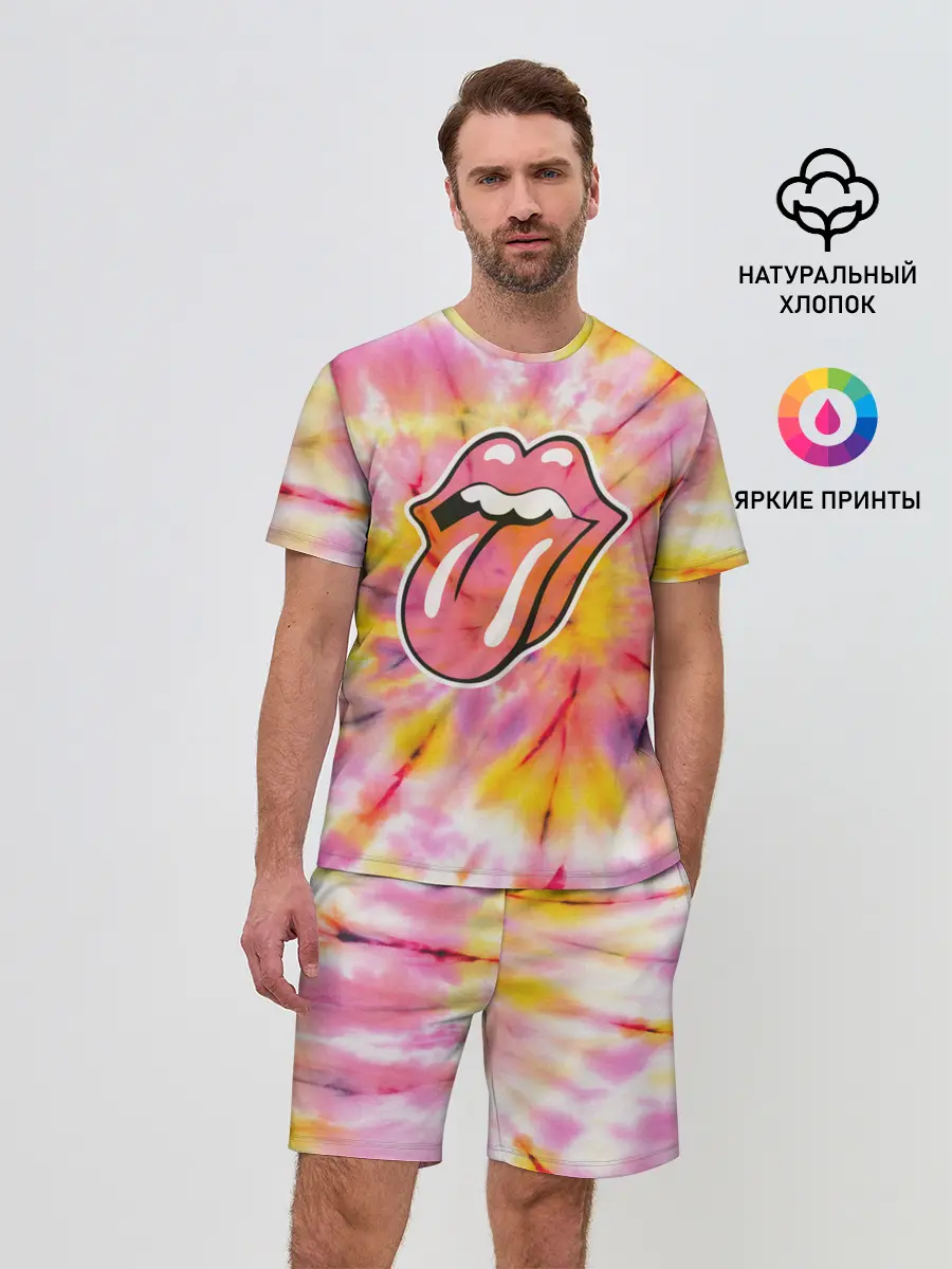 Мужской костюм с шортами / Rolling Stones tie-dye
