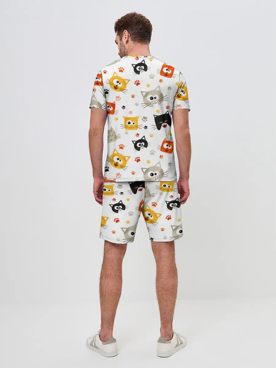 Мужской костюм с шортами / Котики с лапками