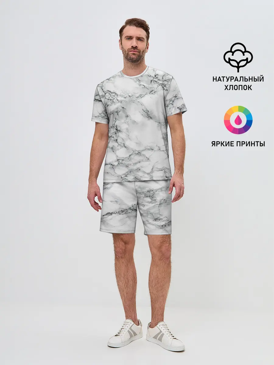 Мужской костюм с шортами / Мрамор