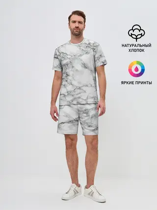 Мужской костюм с шортами / Мрамор