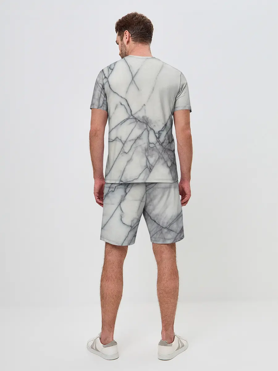 Мужской костюм с шортами / Мрамор