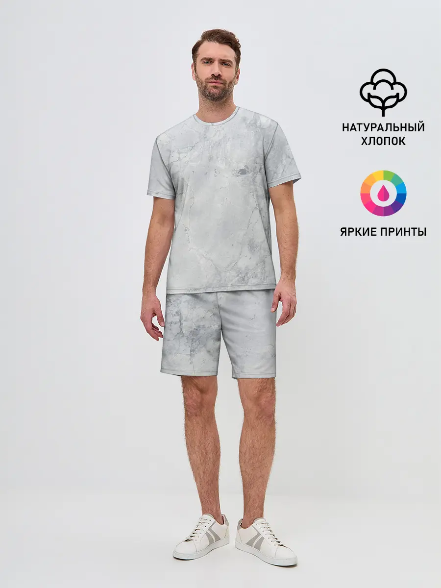 Мужской костюм с шортами / Мрамор