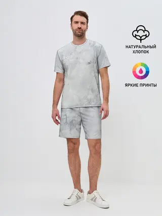 Мужской костюм с шортами / Мрамор