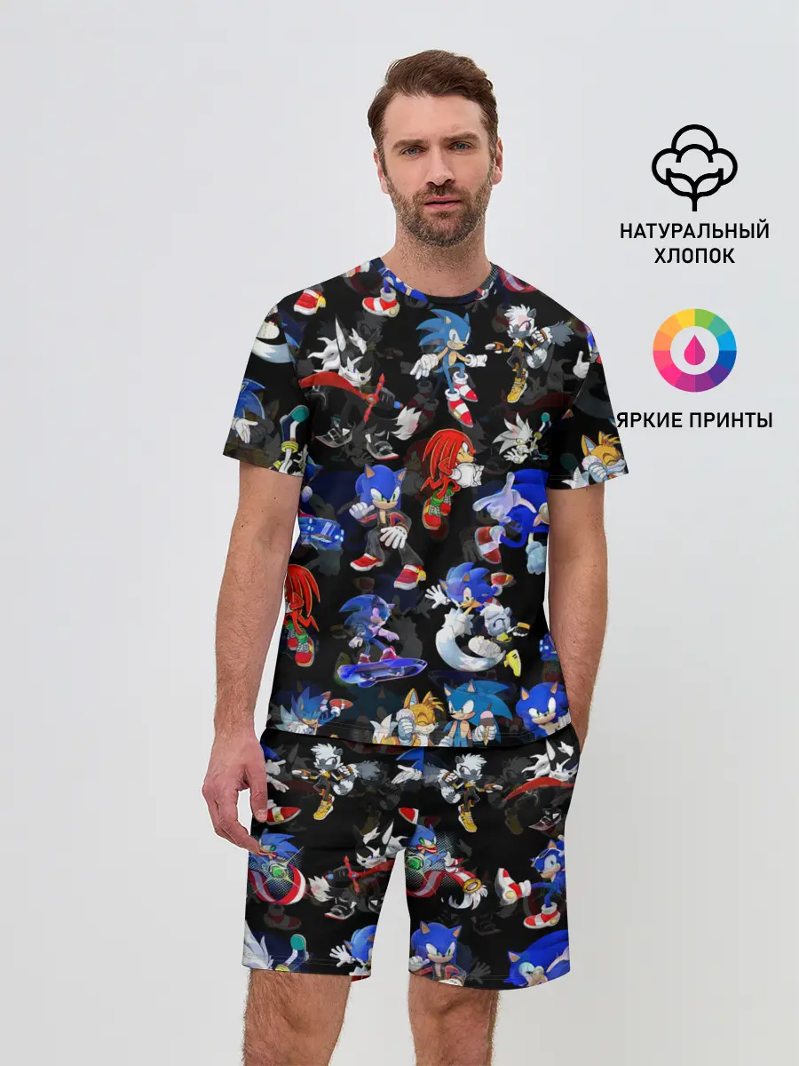Мужской костюм с шортами / Sonic паттерн