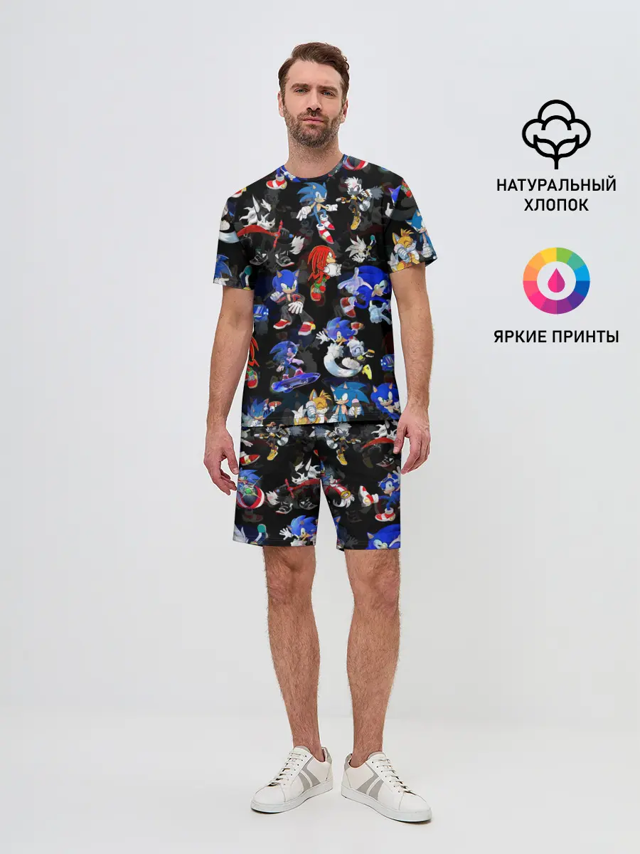 Мужской костюм с шортами / Sonic паттерн