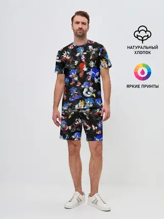 Мужской костюм с шортами / Sonic паттерн