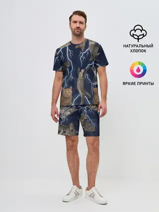 Мужской костюм с шортами / Коты