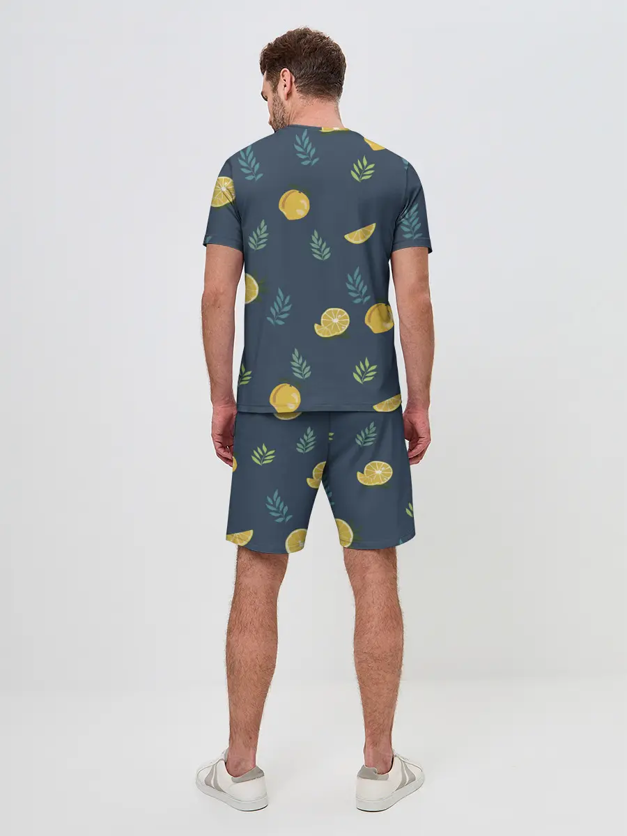Мужской костюм с шортами / Лимонный узор