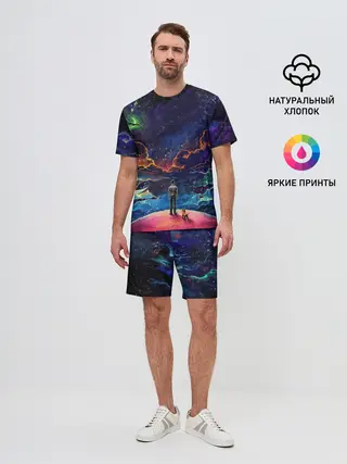 Мужской костюм с шортами / Космос