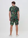 Мужской костюм с шортами / Forest leaves invert
