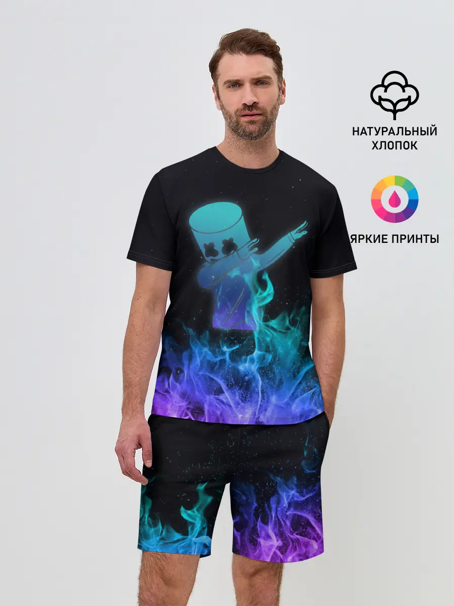 Мужской костюм с шортами / Marshmello Fortnite