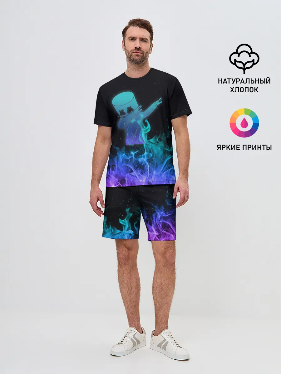 Мужской костюм с шортами / Marshmello Fortnite