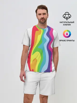 Мужской костюм с шортами / Радуга