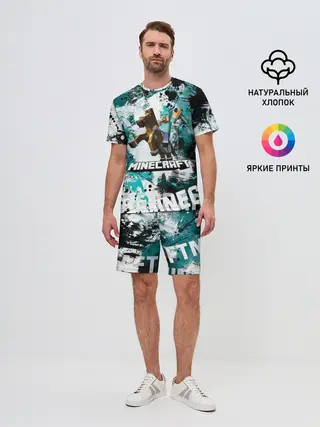 Мужской костюм с шортами / Minecraft / Майнкрафт