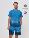 Мужской костюм с шортами / вид на ночной мегаполис