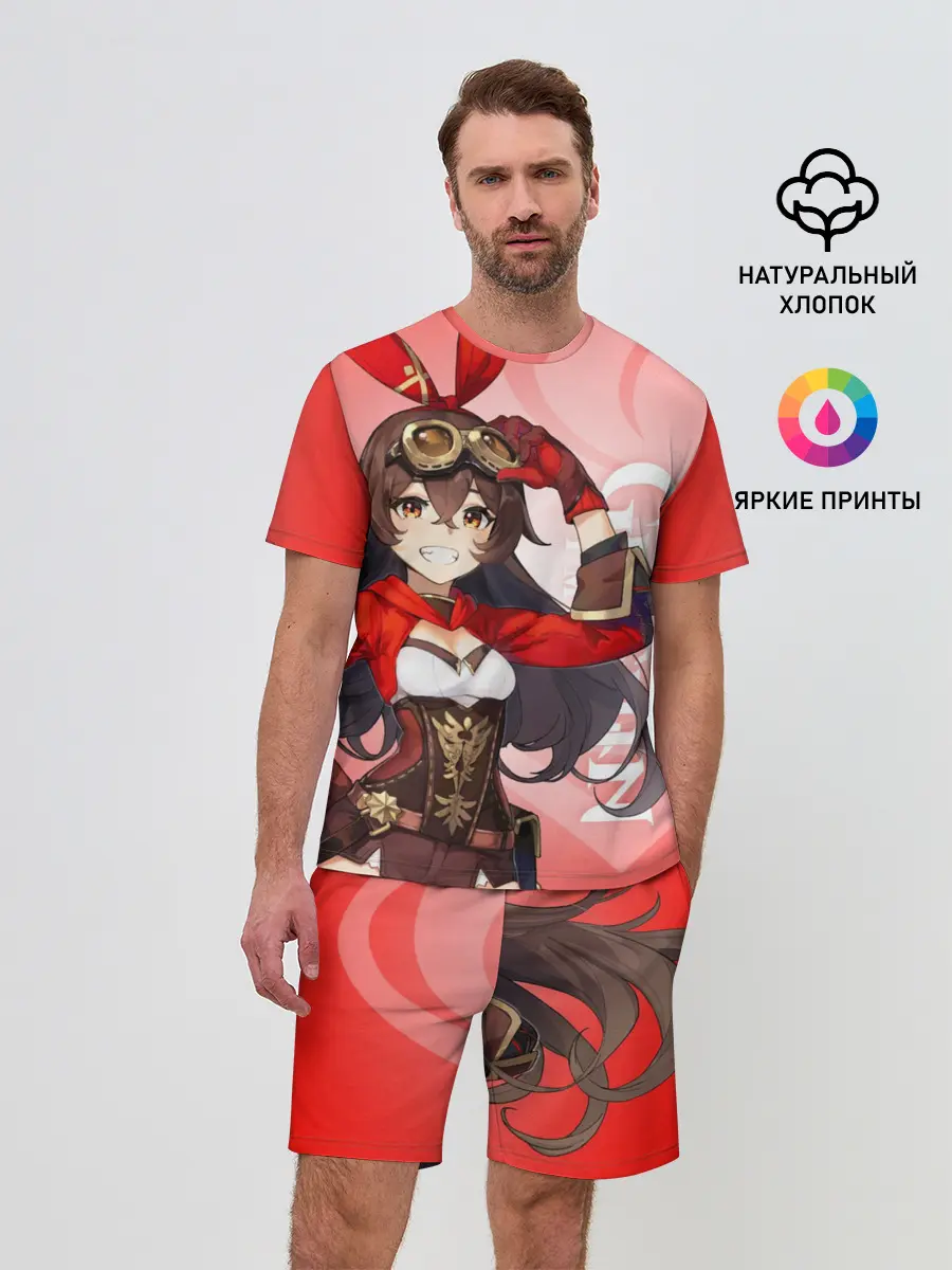 Мужской костюм с шортами / GENSHIN IMPACT, ЭМБЕР,