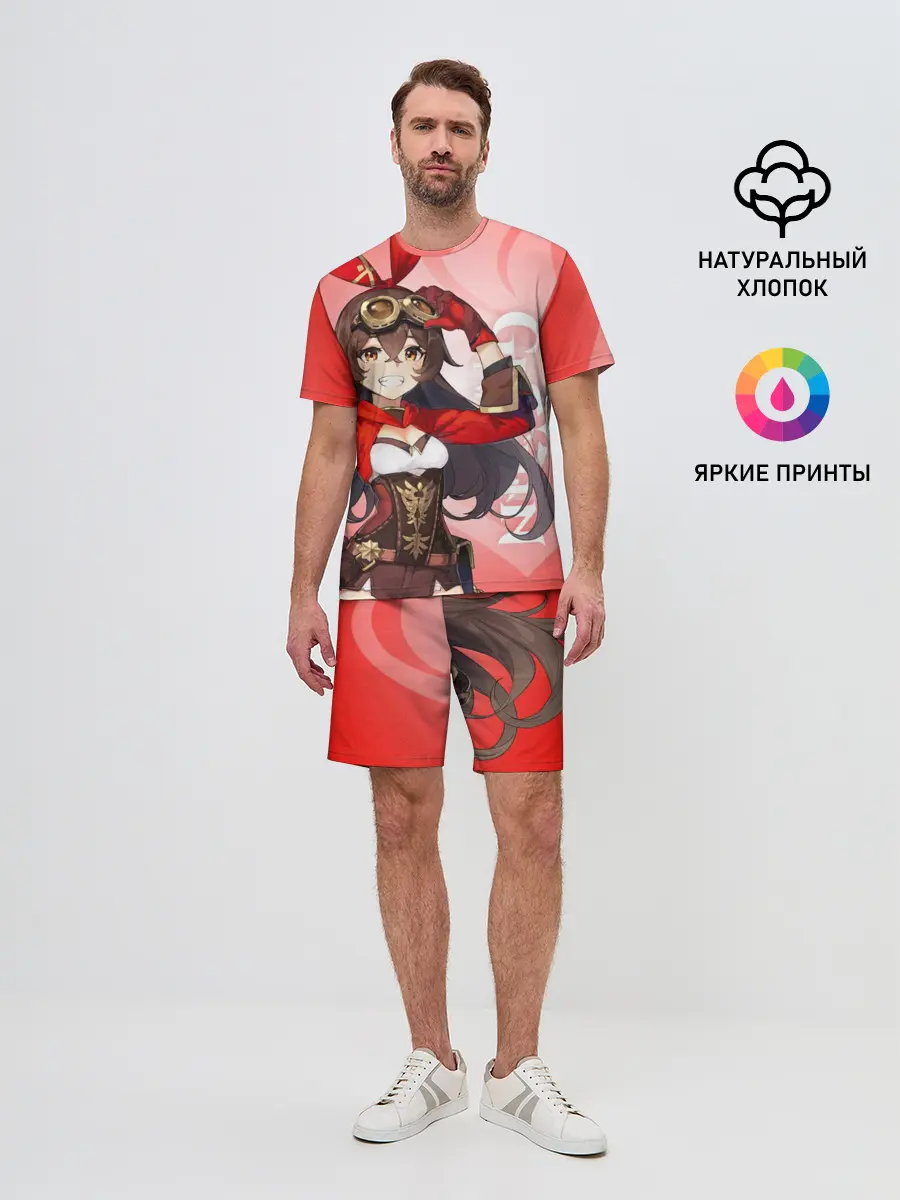 Мужской костюм с шортами / GENSHIN IMPACT, ЭМБЕР,