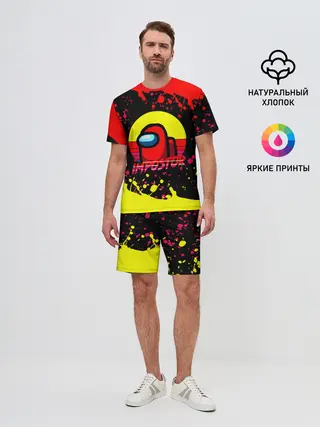 Мужской костюм с шортами / Among Us Impostor.