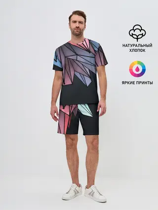 Мужской костюм с шортами / ГеометриЧеский Рисунок