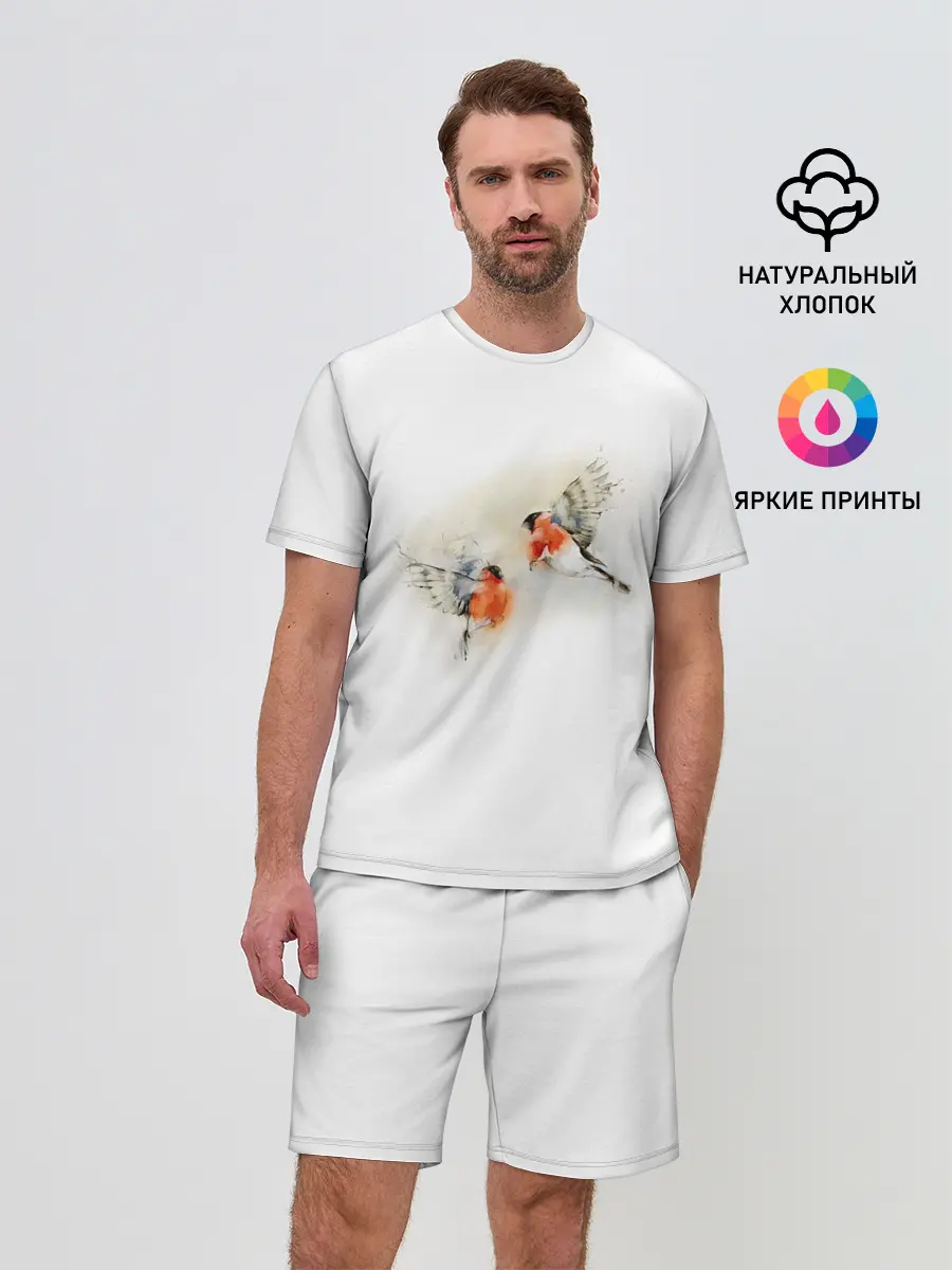 Мужской костюм с шортами / Снегири