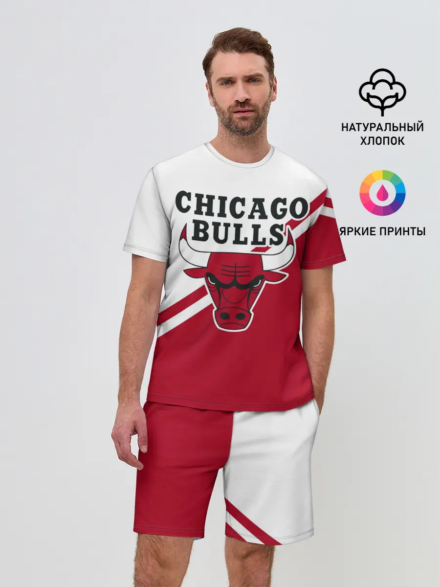 Мужской костюм с шортами / Chicago Bulls Red-White