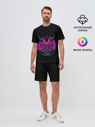 Мужской костюм с шортами / Samurai Retro Neon