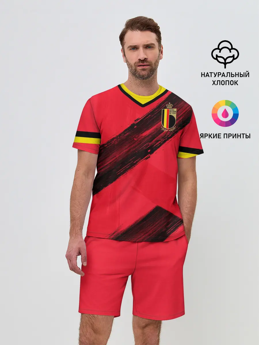 Мужской костюм с шортами / Belgium home EURO 2020