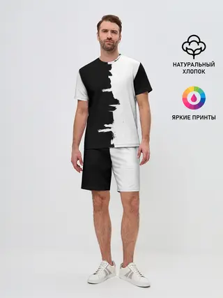 Мужской костюм с шортами / Черным по белому