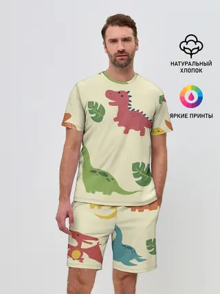 Мужской костюм с шортами / Динозаврики
