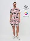 Мужской костюм с шортами / Черный фламинго